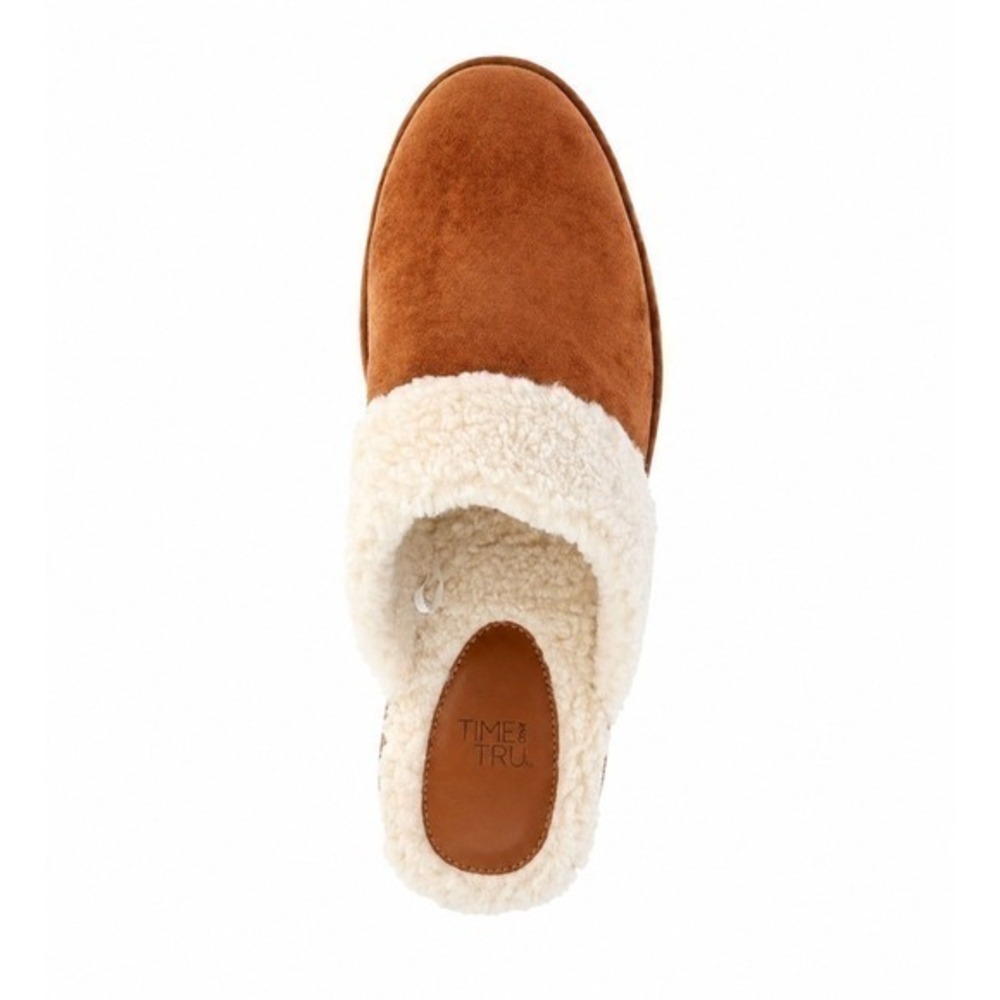 Faux Shearling Wedge Clogs Brown Womens 10 Slip-On Platform Cozy Fall New - Picture 6 of 9